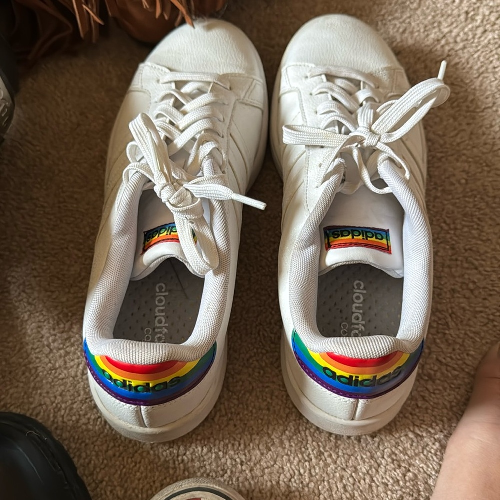 Adidas originals cloud form rainbow pride love shoes women’s rare